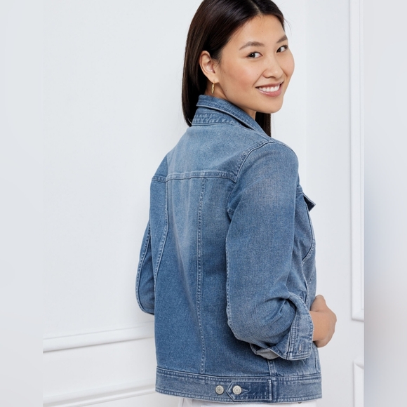 Talbots stretch denim Jean Jacket L petites - Picture 14 of 15